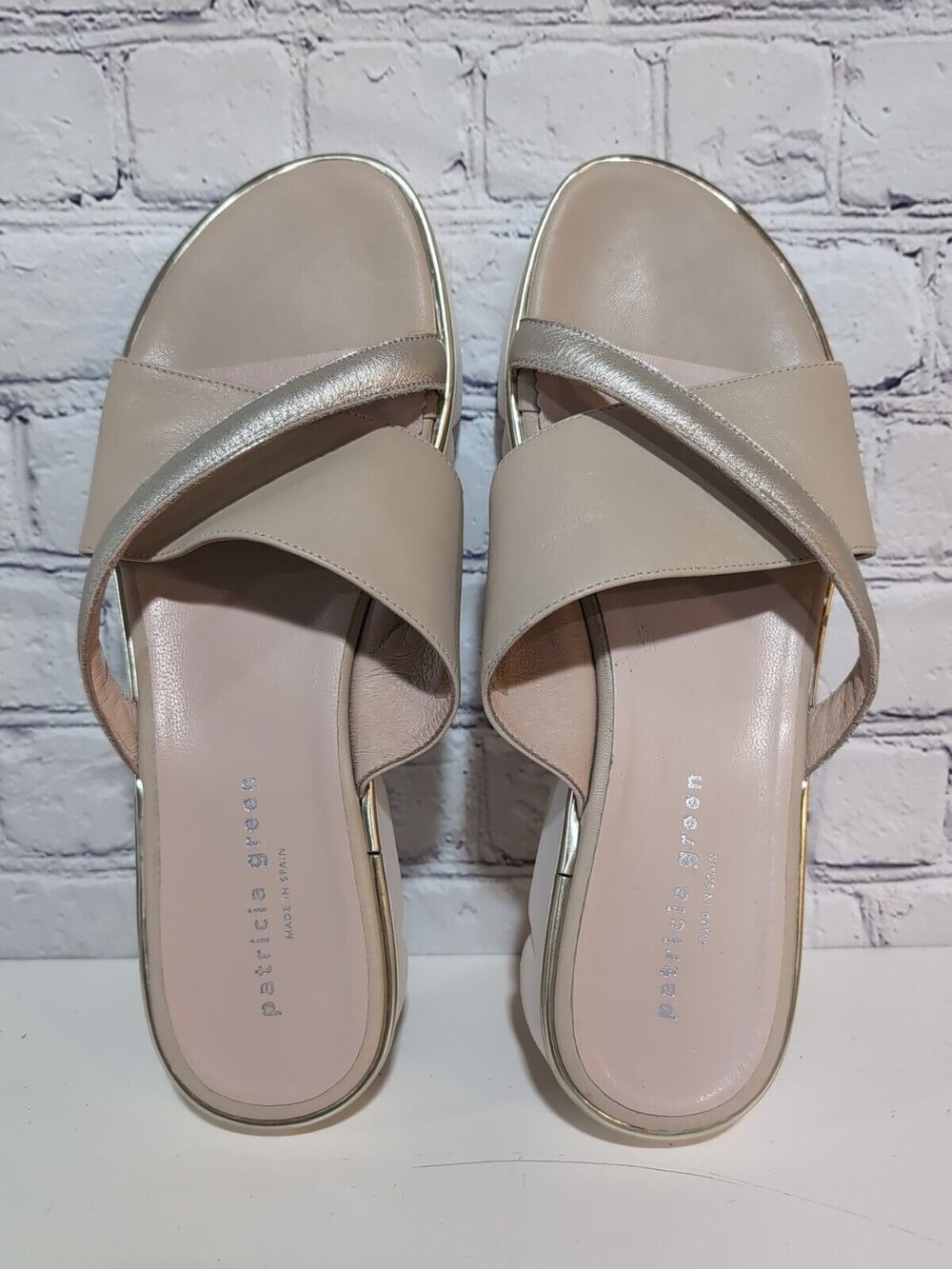 Patricia Green Madrid Sport Criss Cross Tan Sandals Women's US 9 EU 39 Platform